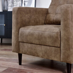 Furniturebox Uk Jenna Brown Faux Leather Armchair - thumbnail 6