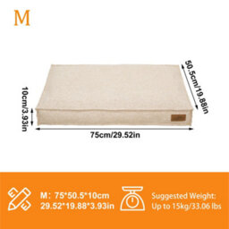 Bingopaw Orthopedic Dog Bed For Crate, 75X50X10Cm Dog Crate Bed For Aggresive Chewers, Khaki - thumbnail 2