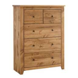 LPD Havana Pine 3+2 Chest Of Drawers Aztec Wax Finish Classic Storage Unit H120 W90 D42Cm