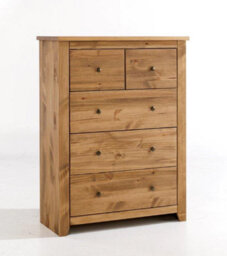 LPD Havana Pine 3+2 Chest Of Drawers Aztec Wax Finish Classic Storage Unit H120 W90 D42Cm - thumbnail 4