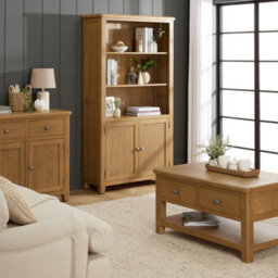 The Furniture Market Cotswold Rustic Oak Tall Wide Bookcase - thumbnail 3