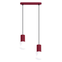 Sollux Lighting Halo Aluminum/glass Burgundy 2 Lights Modern Pendant Lamps - thumbnail 1