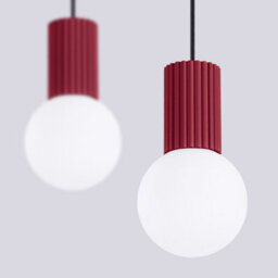 Sollux Lighting Halo Aluminum/glass Burgundy 2 Lights Modern Pendant Lamps - thumbnail 5