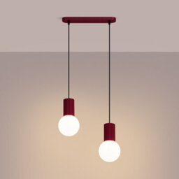 Sollux Lighting Halo Aluminum/glass Burgundy 2 Lights Modern Pendant Lamps - thumbnail 3