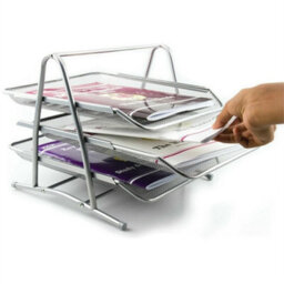3 Tier Metal Office Desk Filing Letter Tray Document Holder - thumbnail 5