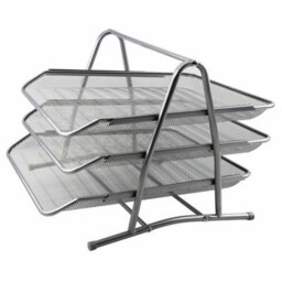 3 Tier Metal Office Desk Filing Letter Tray Document Holder - thumbnail 2