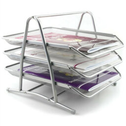 3 Tier Metal Office Desk Filing Letter Tray Document Holder - thumbnail 3