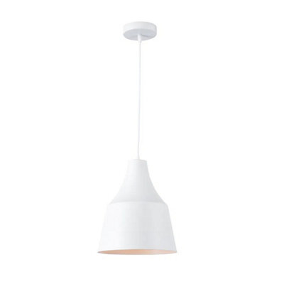 Bubly Bathrooms Volta White E27 Ip44 Bathroom Pendant Light - Adjustable 1M Drop - image 1