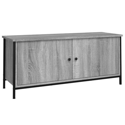 Berkfield Durable Tv Cabinet With Doors Grey Sonoma 102X35X45 Cm Engineered Wood - image 1