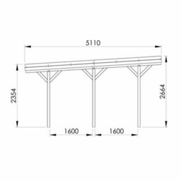 Cerland Jean Double Wooden Carport 6M X 5M Clear Roof With Galvanised Concrete-In Feet - thumbnail 5