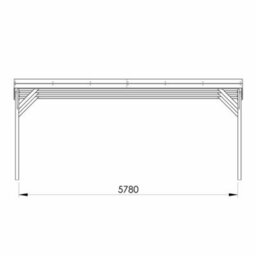 Cerland Jean Double Wooden Carport 6M X 5M Clear Roof With Galvanised Concrete-In Feet - thumbnail 6