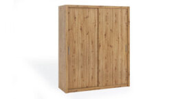 Arte Bono Sliding Door Wardrobe In Oak Artisan - Spacious Modern Design For Compact Living - W1800mm X H2150mm X D620mm - thumbnail 1