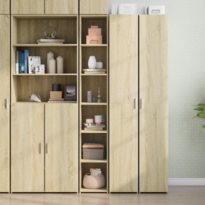 Berkfield Highboard Sonoma Oak 30X41X185 Cm Engineered Wood - image 1