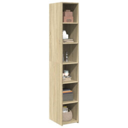 Berkfield Highboard Sonoma Oak 30X41X185 Cm Engineered Wood - thumbnail 3