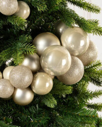 Werchristmas Set Of 9 Velvet Baubles, Black, 10 Cm - thumbnail 5