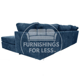 Furnishings For Less UK Bishop Marine Blue U Shaped Soft Fabric Jumbo Cord Detachable 5 Seater Large Sofa - thumbnail 7