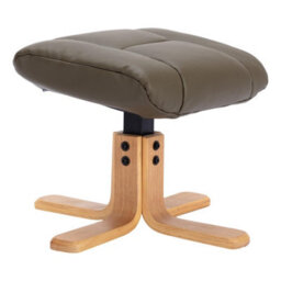 Morris Living The Cairo - Swivel Recliner Chair & Matching Footstool In Olive Green Faux Leather - thumbnail 6