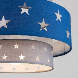 Valuelights Weaver Star Blue/ Grey Tiered Ceiling Lamp Shade - thumbnail 3