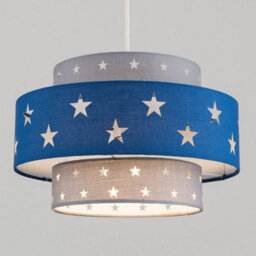 Valuelights Weaver Star Blue/ Grey Tiered Ceiling Lamp Shade - thumbnail 2