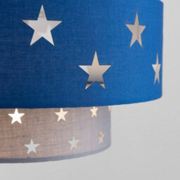 Valuelights Weaver Star Blue/ Grey Tiered Ceiling Lamp Shade - thumbnail 4