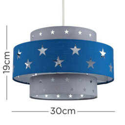 Valuelights Weaver Star Blue/ Grey Tiered Ceiling Lamp Shade - thumbnail 8