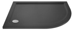 Hudson Reed Pearlstone Right Hand Offset Quadrant Slimline Textured Grey Slate Effect Shower Tray, 1000 X 800 X 40mm - thumbnail 2