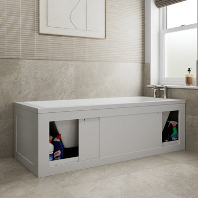 Aveli 1700 Side & End Bath Panel Pack Lockable Side Storage Straight Baths Gloss White - image 1
