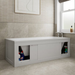 Aveli 1700 Side & End Bath Panel Pack Lockable Side Storage Straight Baths Gloss White