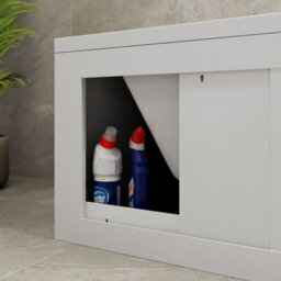 Aveli 1700 Side & End Bath Panel Pack Lockable Side Storage Straight Baths Gloss White - thumbnail 3