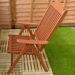 Hardwood 9 Piece Garden Dining Set With 8 Reclining Chairs And Extendable Table - Easy, Quick Assembly - thumbnail 2