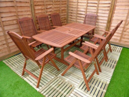 Hardwood 9 Piece Garden Dining Set With 8 Reclining Chairs And Extendable Table - Easy, Quick Assembly - thumbnail 1