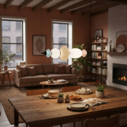 Luminosa Lighting Luminosa Tordi Bar Pendant Ceiling Light Beige, Blue, Pink, Matt White 3000K Warm White - thumbnail 3