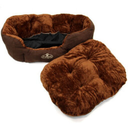 Actiaspet Brown Faux Suede Pet Bed Large - thumbnail 6