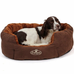 Actiaspet Brown Faux Suede Pet Bed Large - thumbnail 1