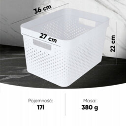 Curver Infinity Box 17 L, Recycled Plastic, White, 35.5 X 26.2 X 21.9 Cm - thumbnail 3