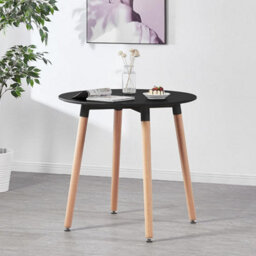 Life Interiors Patchwork Halo Round Dining Set With A Black Round Dining Table And Set Of 2 Multicolored Tub Fabric Chairs - thumbnail 2