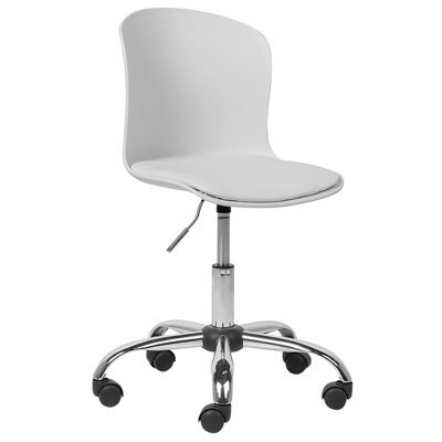 Beliani Desk Chair Vamo Faux Leather White - image 1