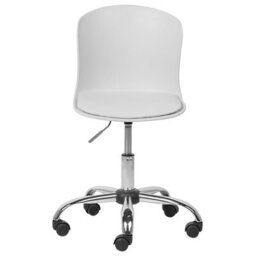 Beliani Desk Chair Vamo Faux Leather White - thumbnail 4