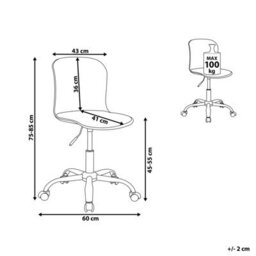 Beliani Desk Chair Vamo Faux Leather White - thumbnail 3