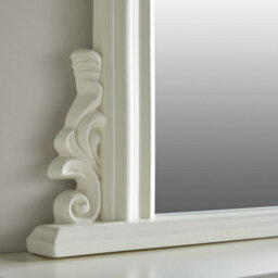 The Online Mirror Shop Overmantle Mirror Richmond Arched Shape With Antique Ivory Frame- H 91Cm X W 122Cmx D 5Cm For Hang Anywhere Inside Of The Home - thumbnail 4