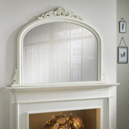 The Online Mirror Shop Overmantle Mirror Richmond Arched Shape With Antique Ivory Frame- H 91Cm X W 122Cmx D 5Cm For Hang Anywhere Inside Of The Home