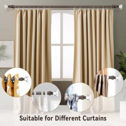 Aspire Homeware Sapphire Metal Curtain Pole With Crystal Finials Extendable Rod 70-120 Cm (Black Nickel) - thumbnail 6