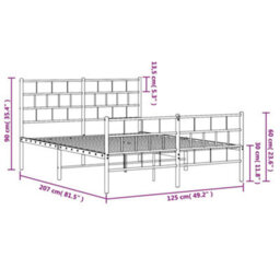 Berkfield Metal Bed Frame With Headboard And Footboard Black 120X200 Cm - thumbnail 9