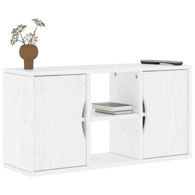 Walplus Tv Cabinet Odda White 79X24X40 Cm Solid Wood Pine - image 1