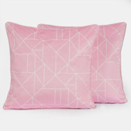OHS 2 Pack Geo Matte Velvet Cushion Covers, Blush - 45 X 45Cm - thumbnail 4
