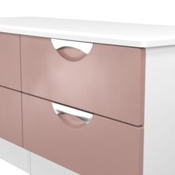 Rovigo Ready Assembled Matt White & Pink 4 Drawer Chest (H)1118mm (W)502mm (D)414mm - thumbnail 3