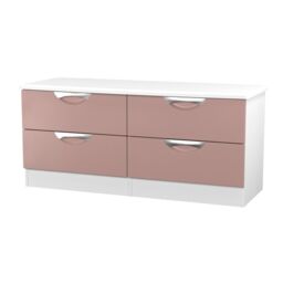 Rovigo Ready Assembled Matt White & Pink 4 Drawer Chest (H)1118mm (W)502mm (D)414mm - thumbnail 2