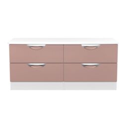 Rovigo Ready Assembled Matt White & Pink 4 Drawer Chest (H)1118mm (W)502mm (D)414mm - thumbnail 5