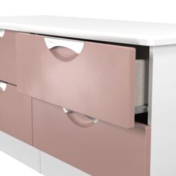 Rovigo Ready Assembled Matt White & Pink 4 Drawer Chest (H)1118mm (W)502mm (D)414mm - thumbnail 4