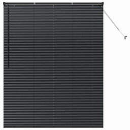 Berkfield Modern Window Blind With Curtains Manual Black Aluminium